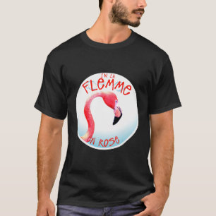 T-shirt citation humour flemme en rose flamant drole