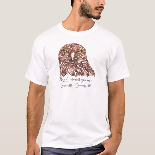 T-shirt Citation Humour sarcastique Aquarelle Chouette cro (Devant)