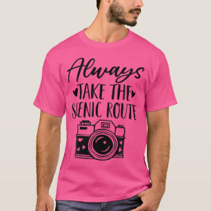 T-shirt Citation Inspirant Rose Aquarelle Appareil Photo P
