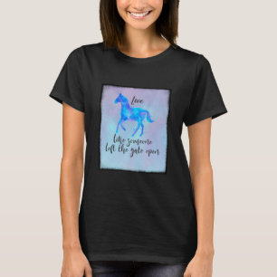 T-shirt Citation inspirante avec un cheval en course libre
