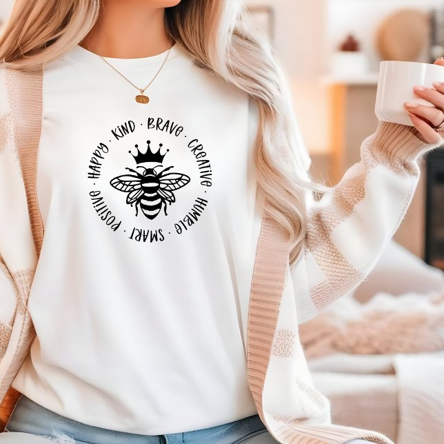 T-shirt Citation inspirante de bonté positive 'Bee Kind' (Créateur téléchargé)