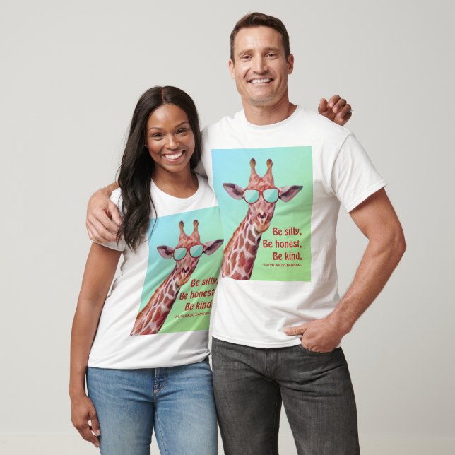 T-shirt Citation Inspirationnelle Emerson Be Silly Fun Gir (Unisexe)
