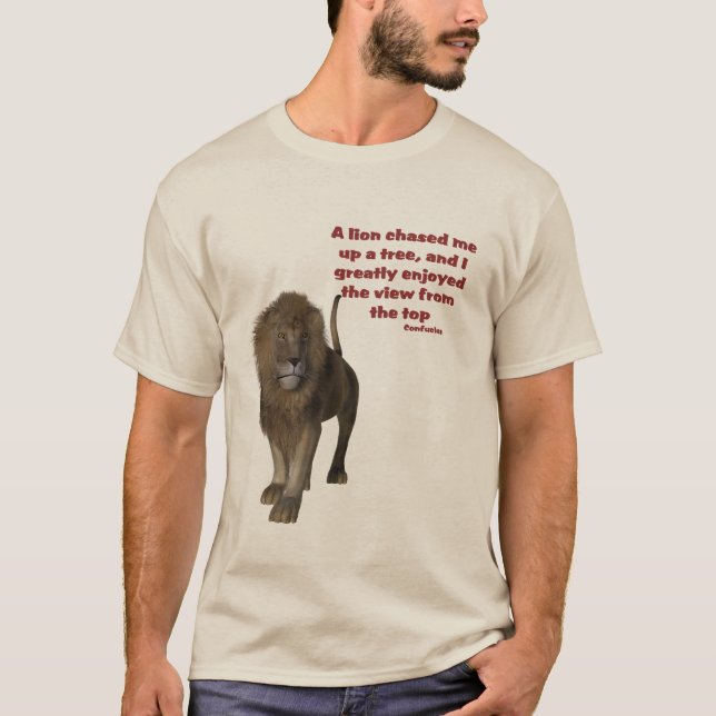 T-shirt Citation Inspirationnelle Lion Confucius (Devant)