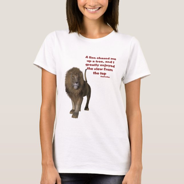 T-shirt Citation Inspirationnelle Lion Confucius (Devant)
