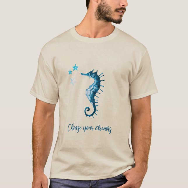T-shirt Citation inspirée de Blue Seahorse sur les rêves (Devant)