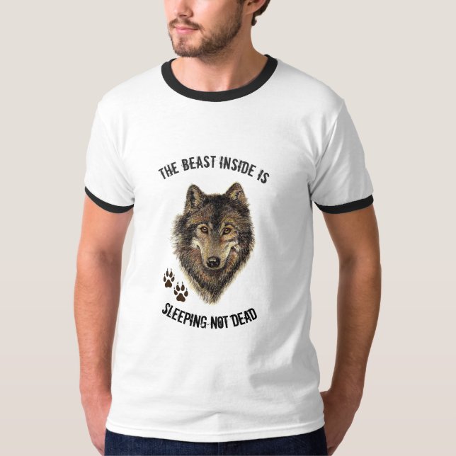 T-shirt Citation inspirée ou motivationnelle Loup Animal (Devant)