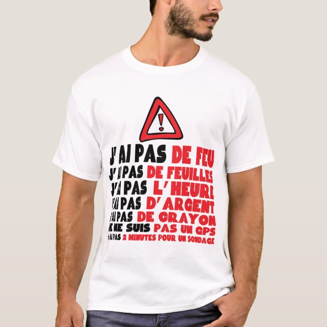 T-shirt citation j ai pas feu feuilles heure argent crayon (Devant)