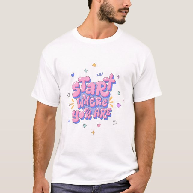 T-shirt Citation Lettre Bulle Colorée (Devant)