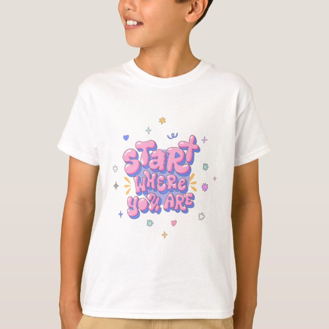 T-shirt Citation Lettre Bulle Colorée (Devant)