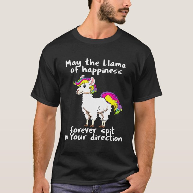 T-shirt Citation Llama Crache C'est Comme Ça Drôle Arc-en- (Devant)