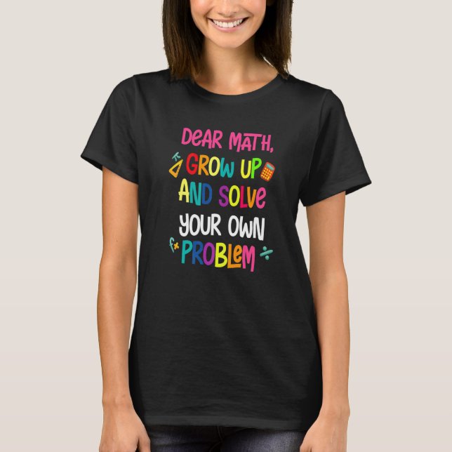 T-shirt Citation Math Pour Filles Garçons Cher Math Retour (Devant)
