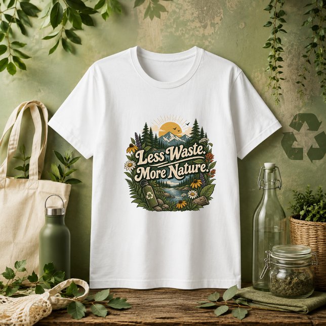 T-shirt Citation Moins de Déchets Plus de Nature (Créateur téléchargé)