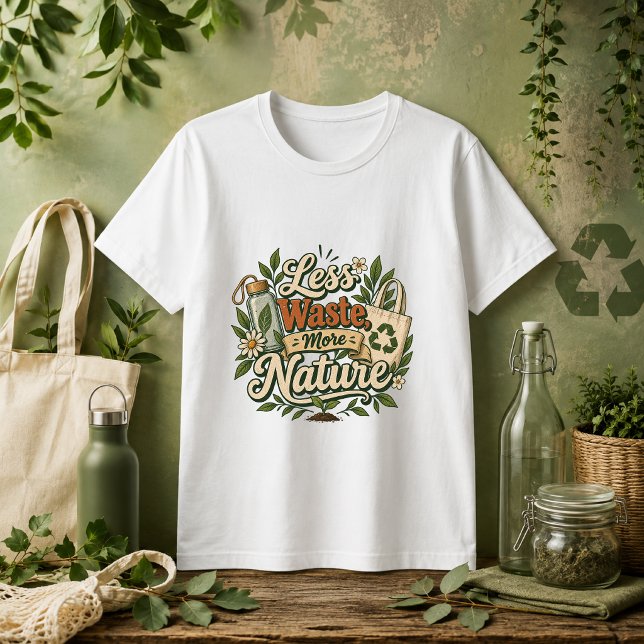 T-shirt Citation Moins de Déchets Plus de Nature (Créateur téléchargé)