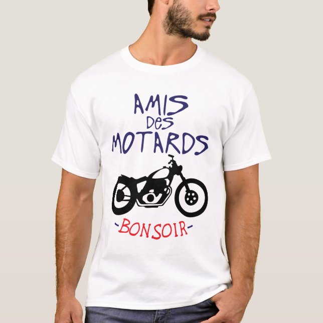 T-shirt citation motards amis bonsoir humour moto expressi (Devant)