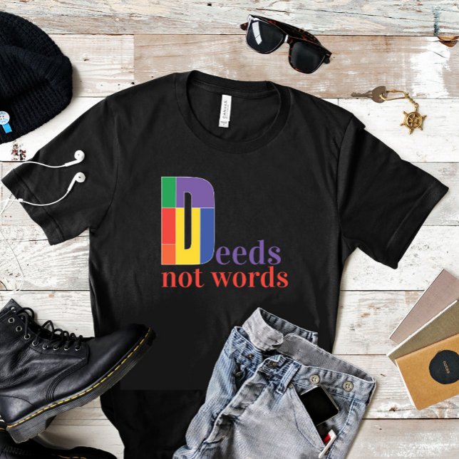 T-shirt Citation motivante de actes et non de mots (Créateur téléchargé)
