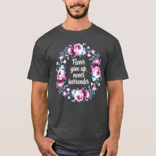 T-shirt Citation motivante Ne jamais abandonner garçon