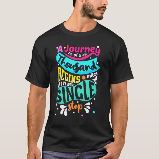 T-shirt Citation Motivationnelle De Lao Tzu (Devant)