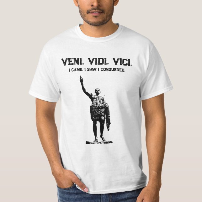 T-shirt Citation Motivative César Veni Vidi Vici Mens (Devant)