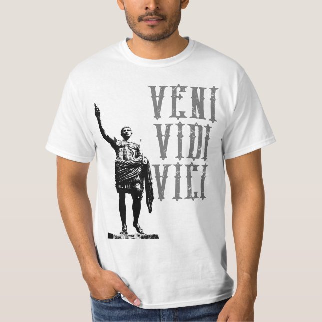 T-shirt Citation Motivative Veni Vidi Vici Caesar Mens (Devant)