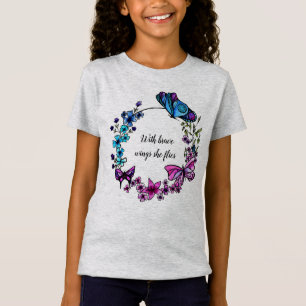 T-Shirt Citation ou nom faite sur commande de papillon et