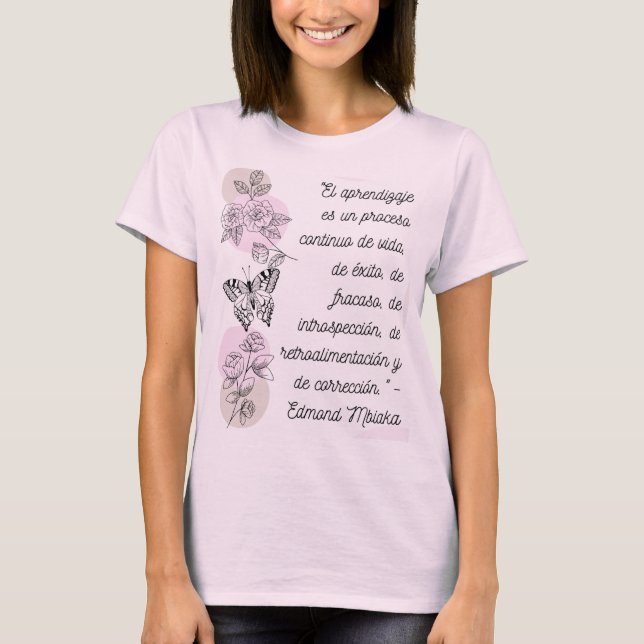 T-shirt citation papillon, fleurs, se sentir bien (Devant)