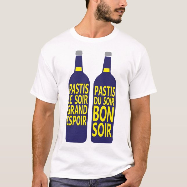T-shirt citation pastis soir espoir bonsoir alcool humour  (Devant)