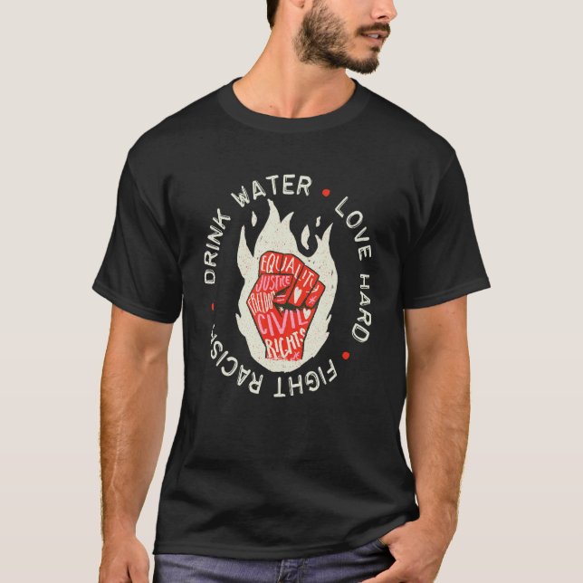 T-shirt Citation Perdue Boire Aimer Racisme (Devant)
