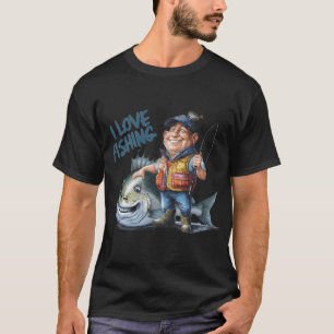 T-shirt Citation Poisson Globe Travaille Dur, Jour Dur
