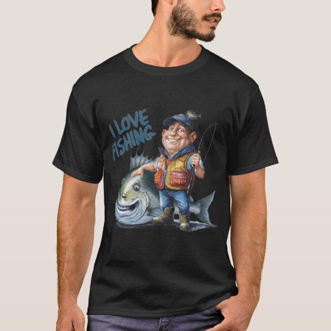 T-shirt Citation Poisson Globe Travaille Dur, Jour Dur  (Devant)