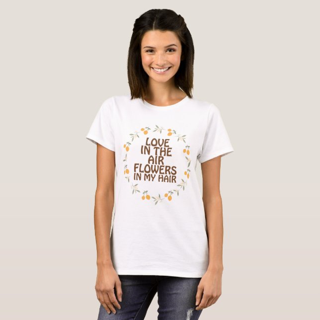 T-shirt Citation positive de Hippie rétro (Devant entier)