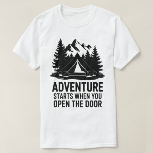 T-shirt Citation pour l'aventure de la porte de tente de l