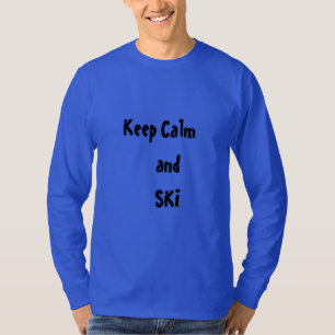 T-shirt Citation pour le calme et le ski masculin