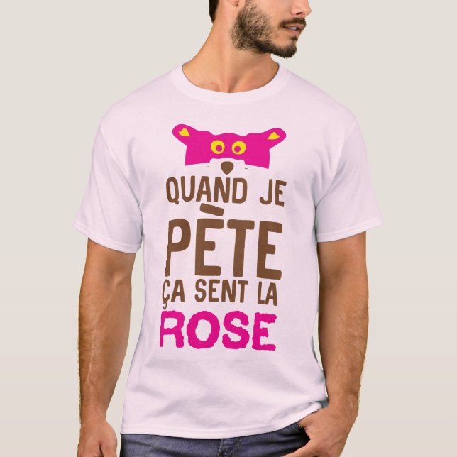 T-shirt citation quand je pete sens rose humour drole expr (Devant)
