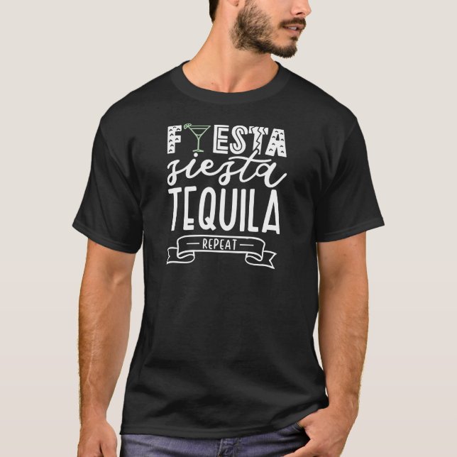 T-shirt Citation Répéter Tequila Fiesta Drôle (Devant)