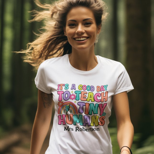 T-shirt citation rétro coloré enseignant (Créateur téléchargé)