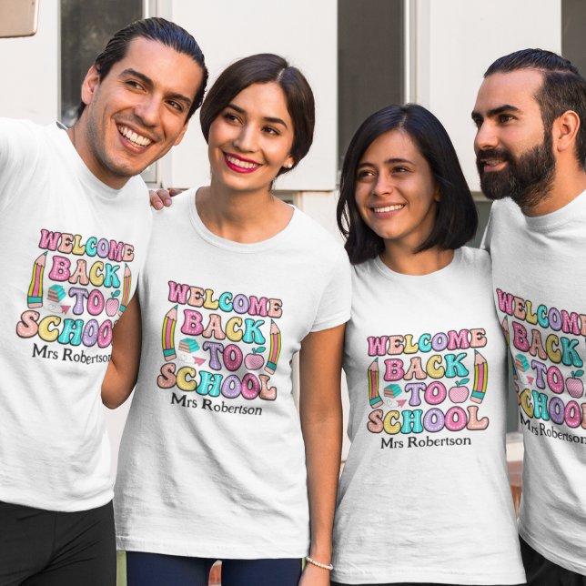 T-shirt citation rétro coloré enseignant (Créateur téléchargé)