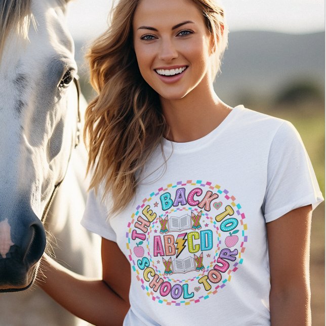 T-shirt citation rétro coloré pour enseignant (Créateur téléchargé)