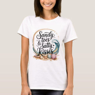 T-shirt Citation romantique Boho Beach Pastel Aquarelle
