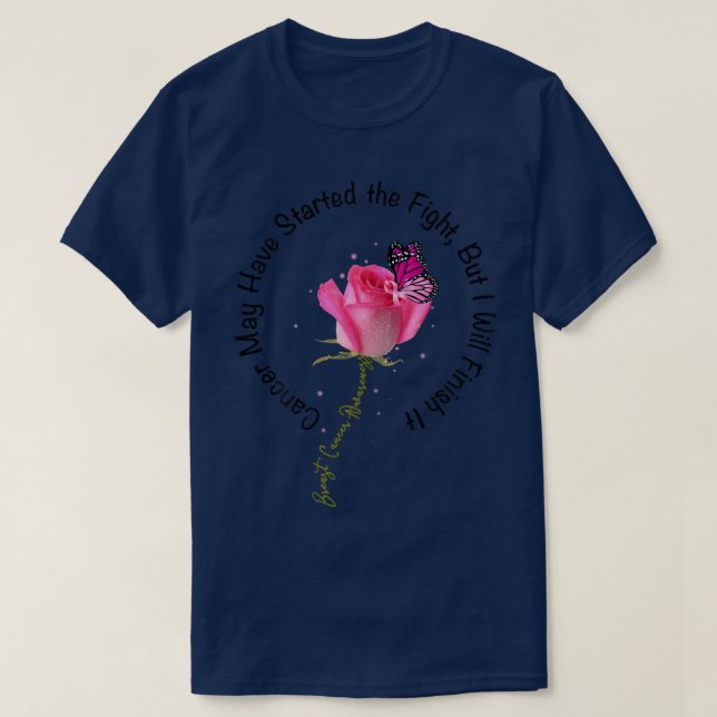 T-shirt Citation Rose de cancer du sein Beurre rose ruban  (Design devant)