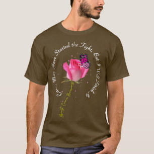 T-shirt Citation Rose de cancer du sein Beurre rose ruban 