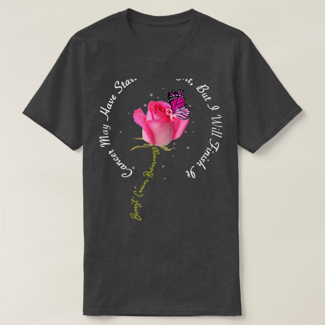 T-shirt Citation Rose de cancer du sein Beurre rose ruban  (Design devant)