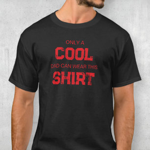 T-shirt Citation Rouge Drôle Typographie Moderne Papa Cool