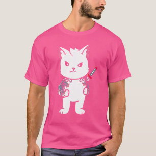T-shirt Citation Samurai Chat Katana Ninja Yakuza Tattoo