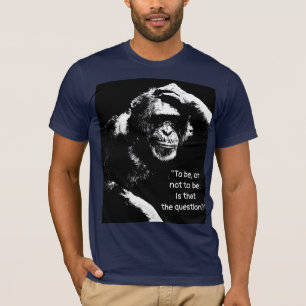 T-shirt Citation Shakespeare Thinking Monkey Pop Art Homme
