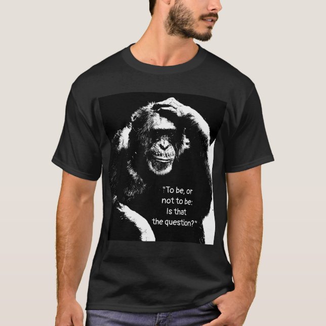 T-shirt Citation Shakespeare Thinking Monkey Pop Art Homme (Devant)