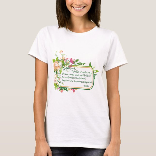 T-shirt Citation simple de bougie de Bouddha (Devant)