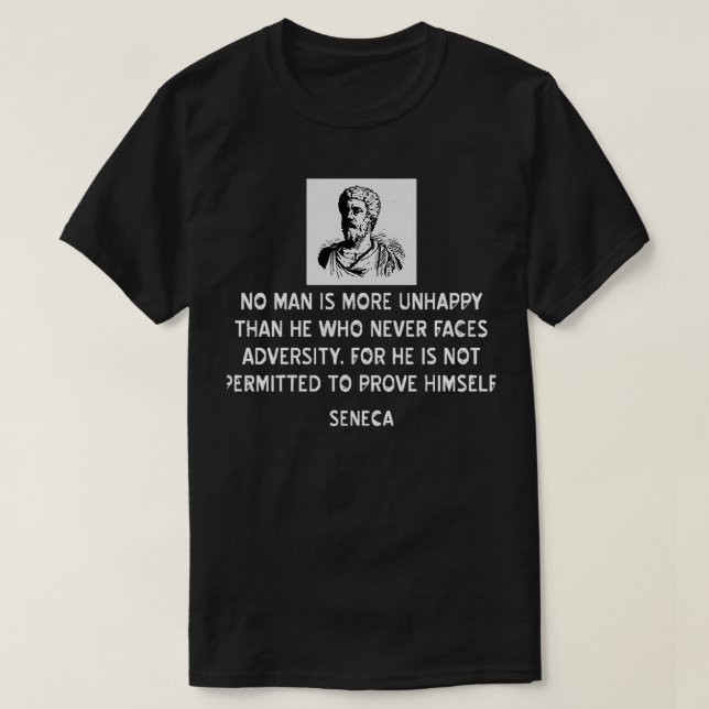 T-shirt Citation stoïque de Seneca sur l'adversité (Design devant)