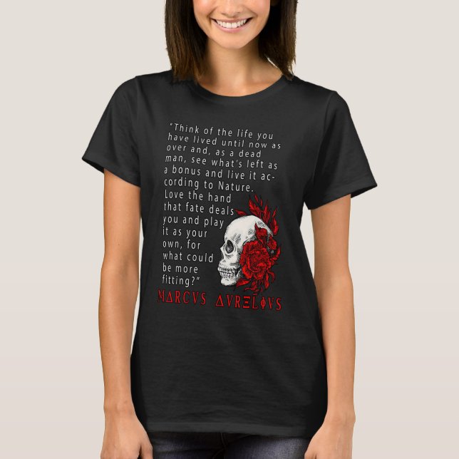T-shirt Citation stoïque Marcus Aurelius et stoïcisme crân (Devant)