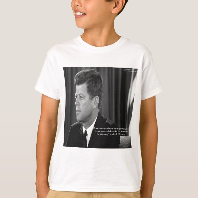 T-shirt Citation sur la différence/diversité JFK (Devant)