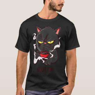 T-shirt Citation Tais-Toi   Petit Déjeuner Café Chat